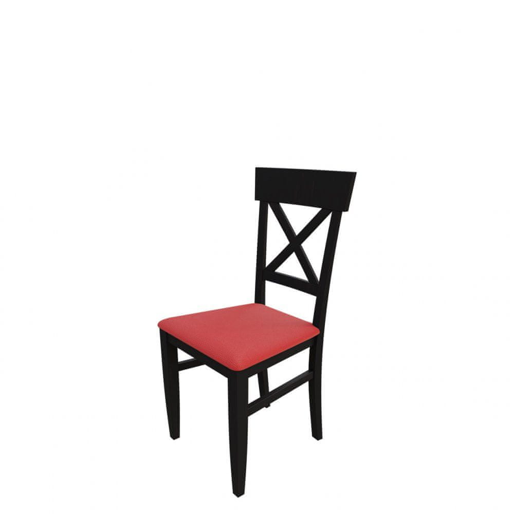 Veneti Jedálenská stolička MOVILE 39 - wenge / červená ekokoža